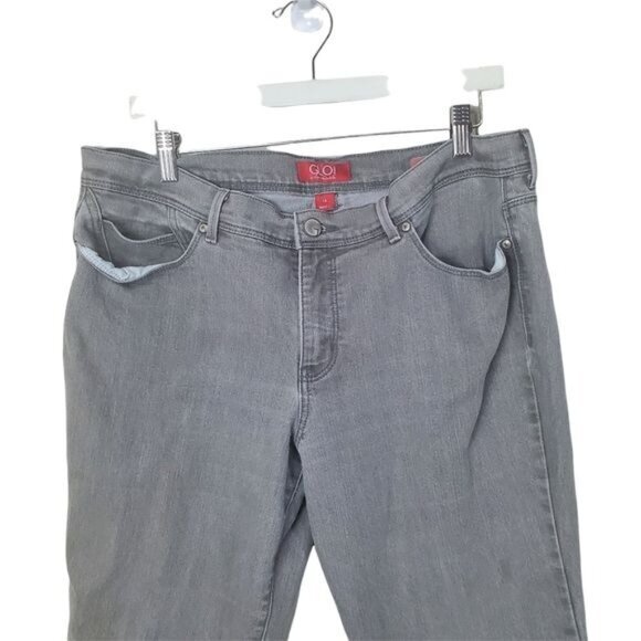 GLO GLORIA VANDERBILT Womens Jeans SZ 14S Tara Curvy Gray High Rise Straight Leg - Picture 3 of 12
